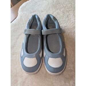 Sz 8W Mushrooms Women Blue Leather/Mesh, Mary Jane NWOB Walking Shoes  E6N-05